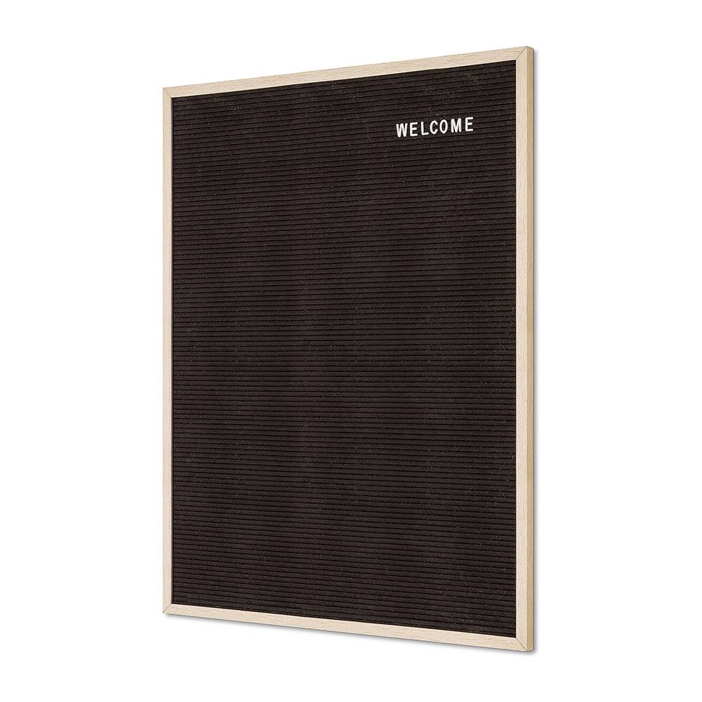Information letter board with a light wooden frame