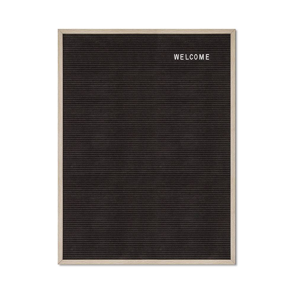 Information letter board with a light wooden frame