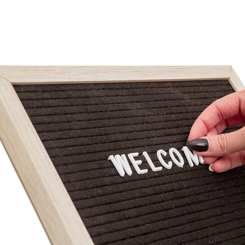 Information letter board with a light wooden frame