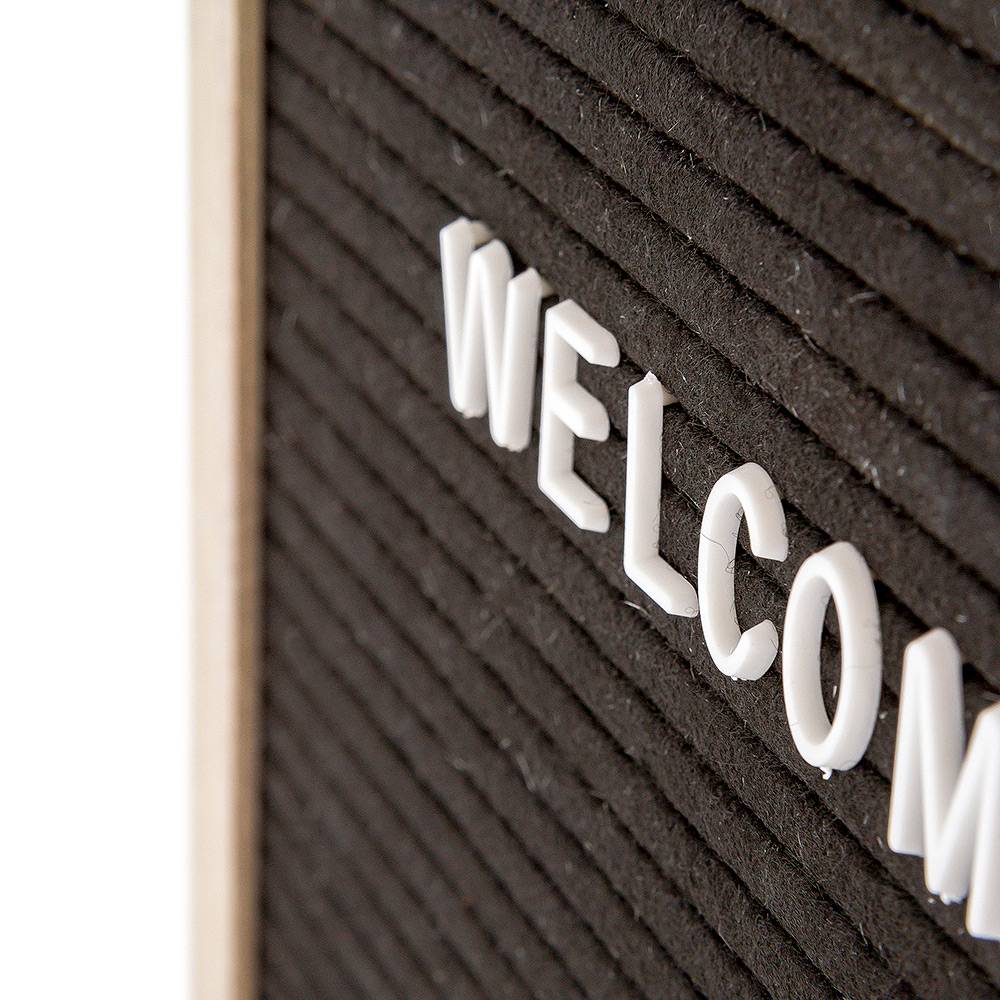 Information letter board with a light wooden frame
