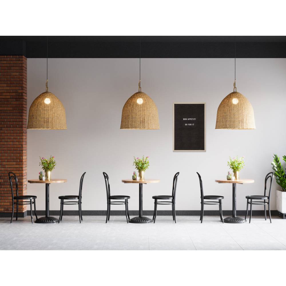Information letter board with a light wooden frame