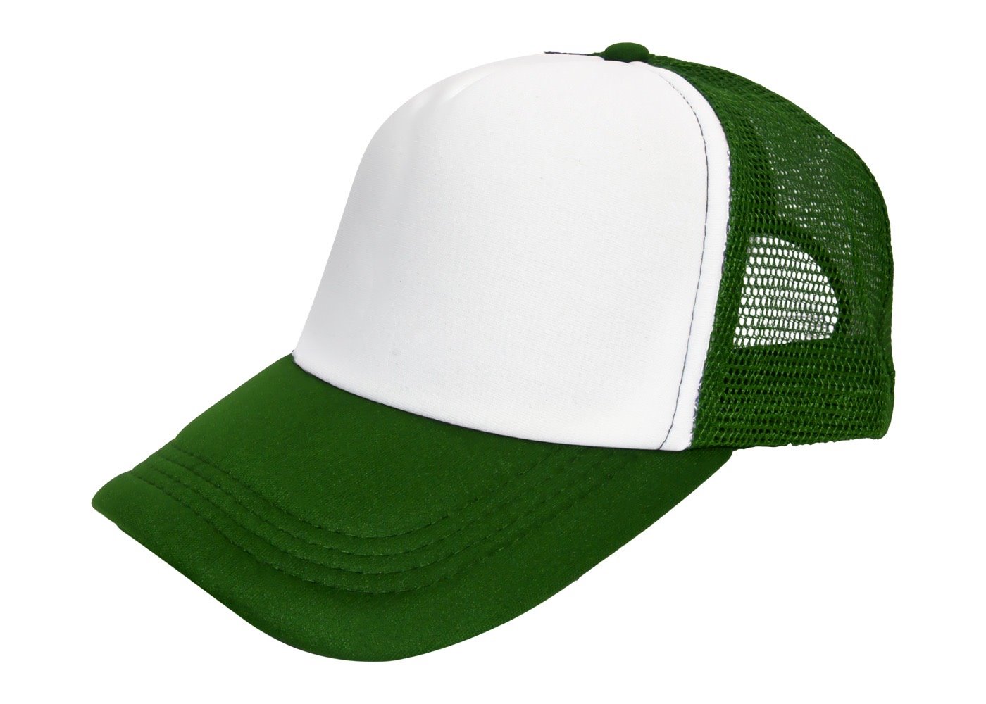Cap with mesh back panels for sublimation