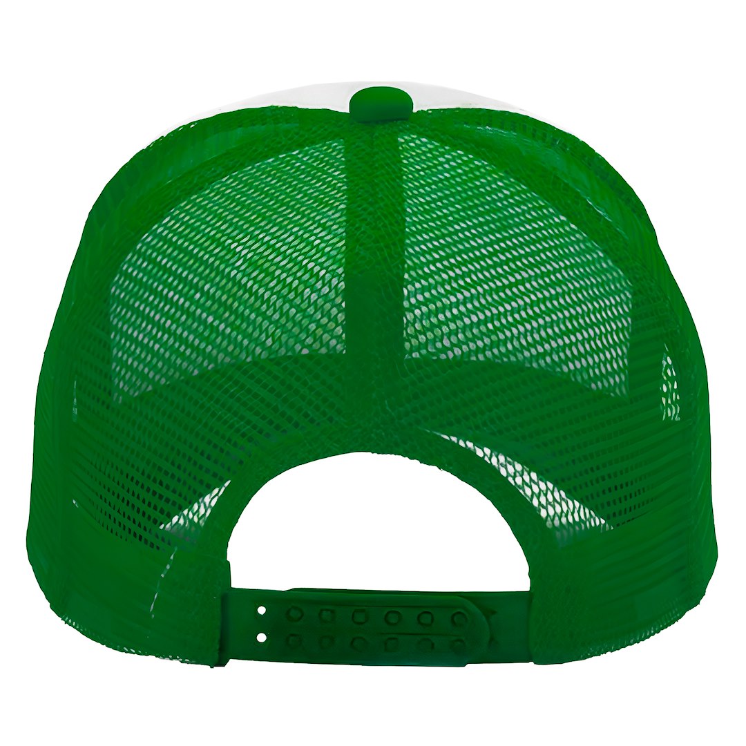 Cap with mesh back panels for sublimation