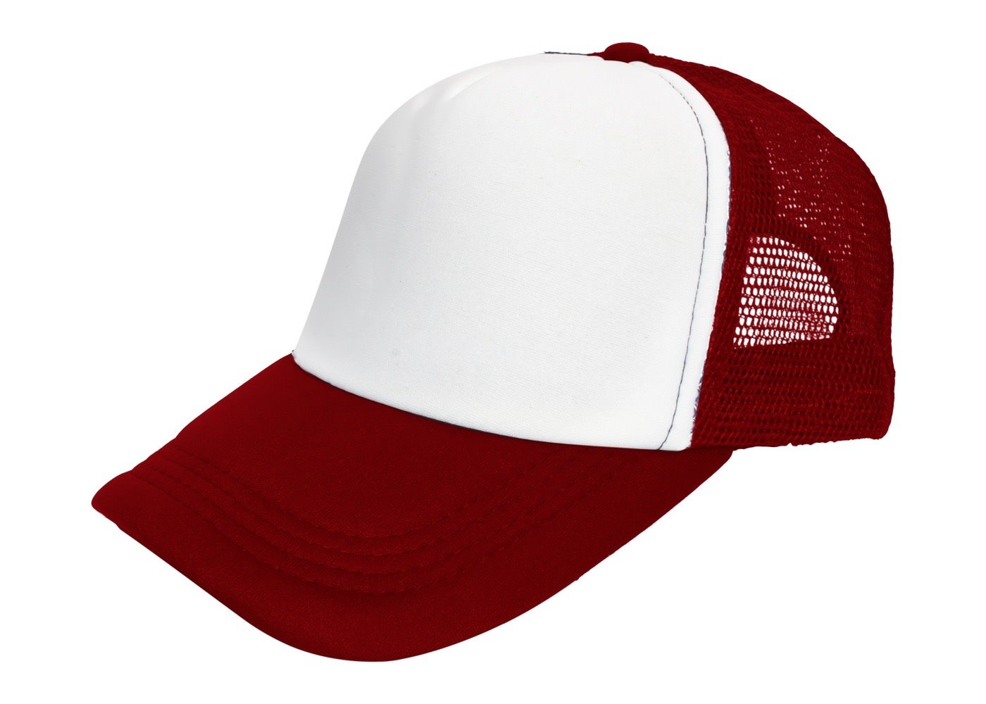 Cap with mesh back panels for sublimation
