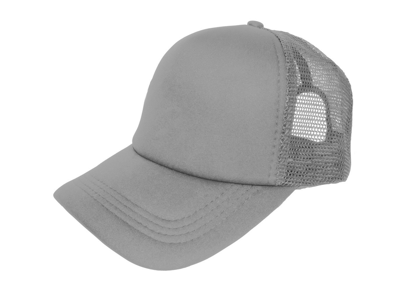 Cap with mesh back panels for sublimation