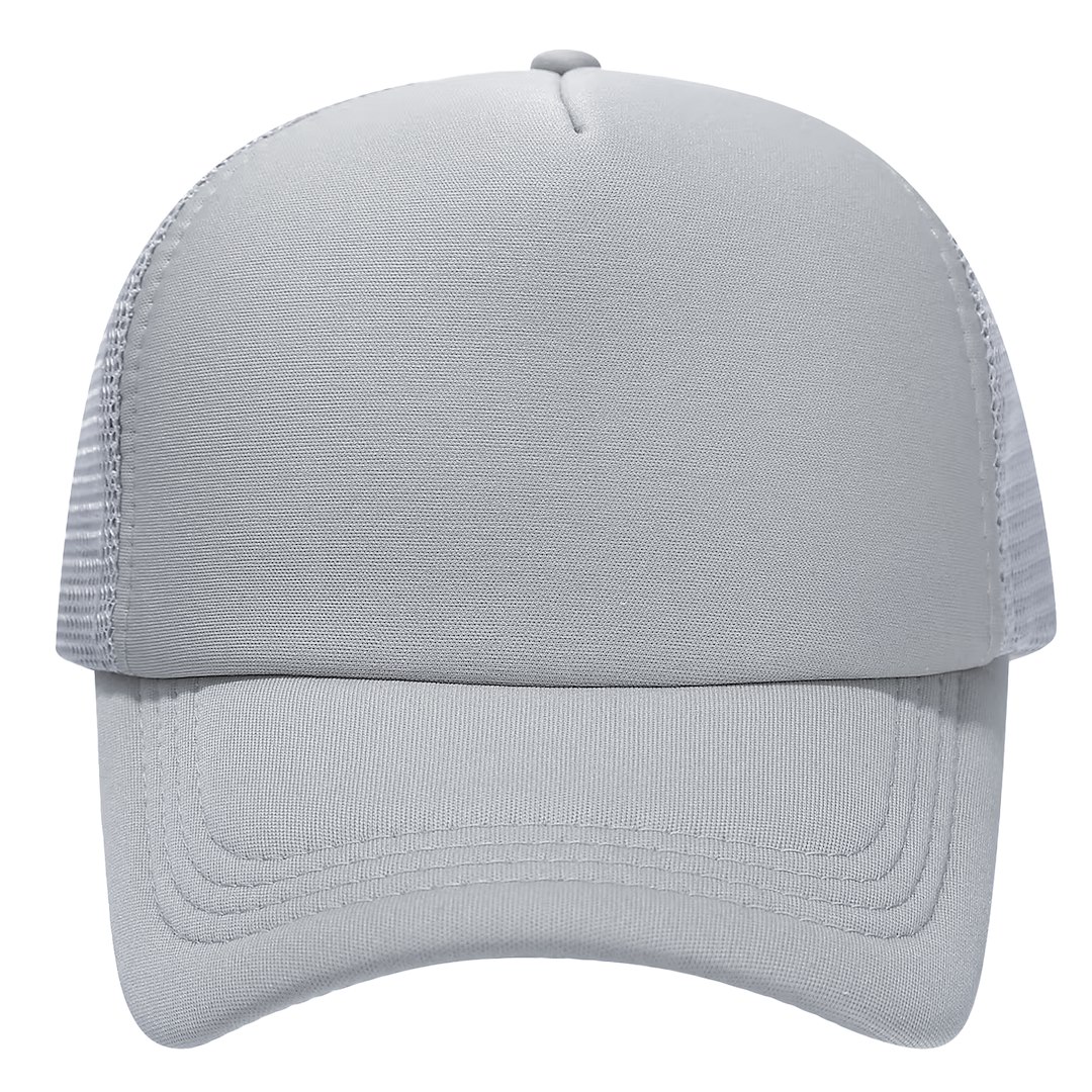 Cap with mesh back panels for sublimation