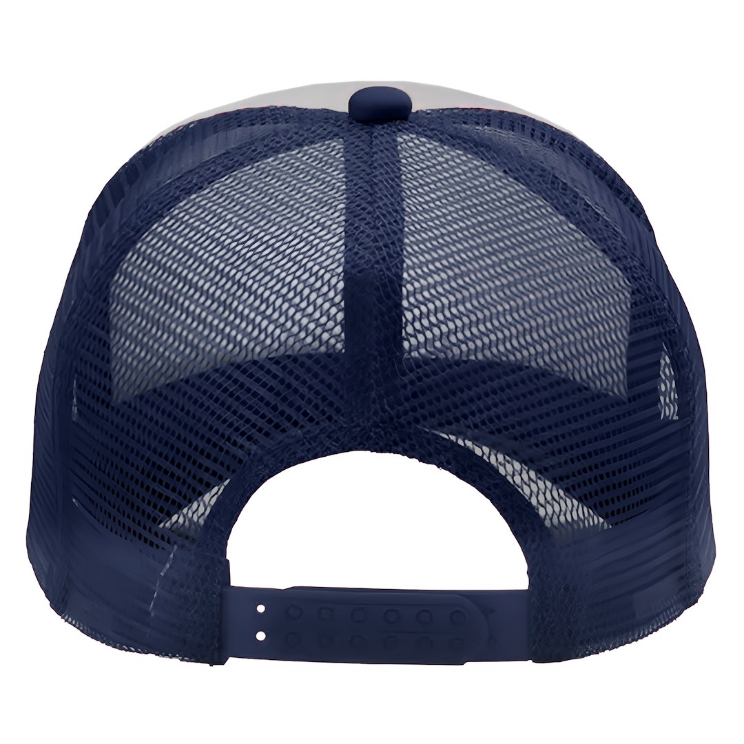 Cap with mesh back panels for sublimation