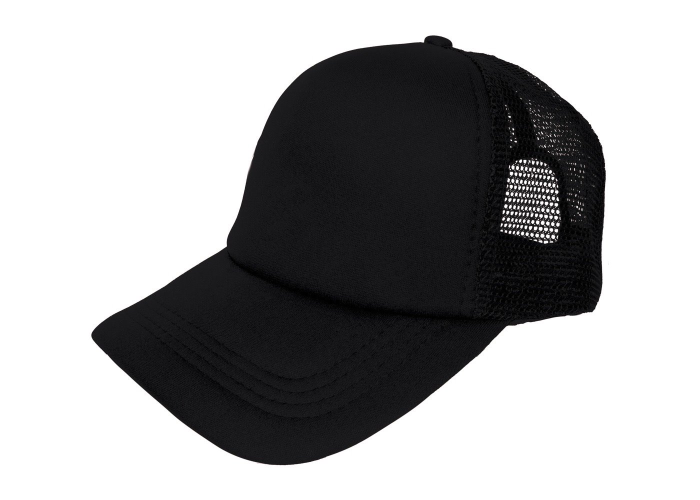 Cap with mesh back panels for sublimation