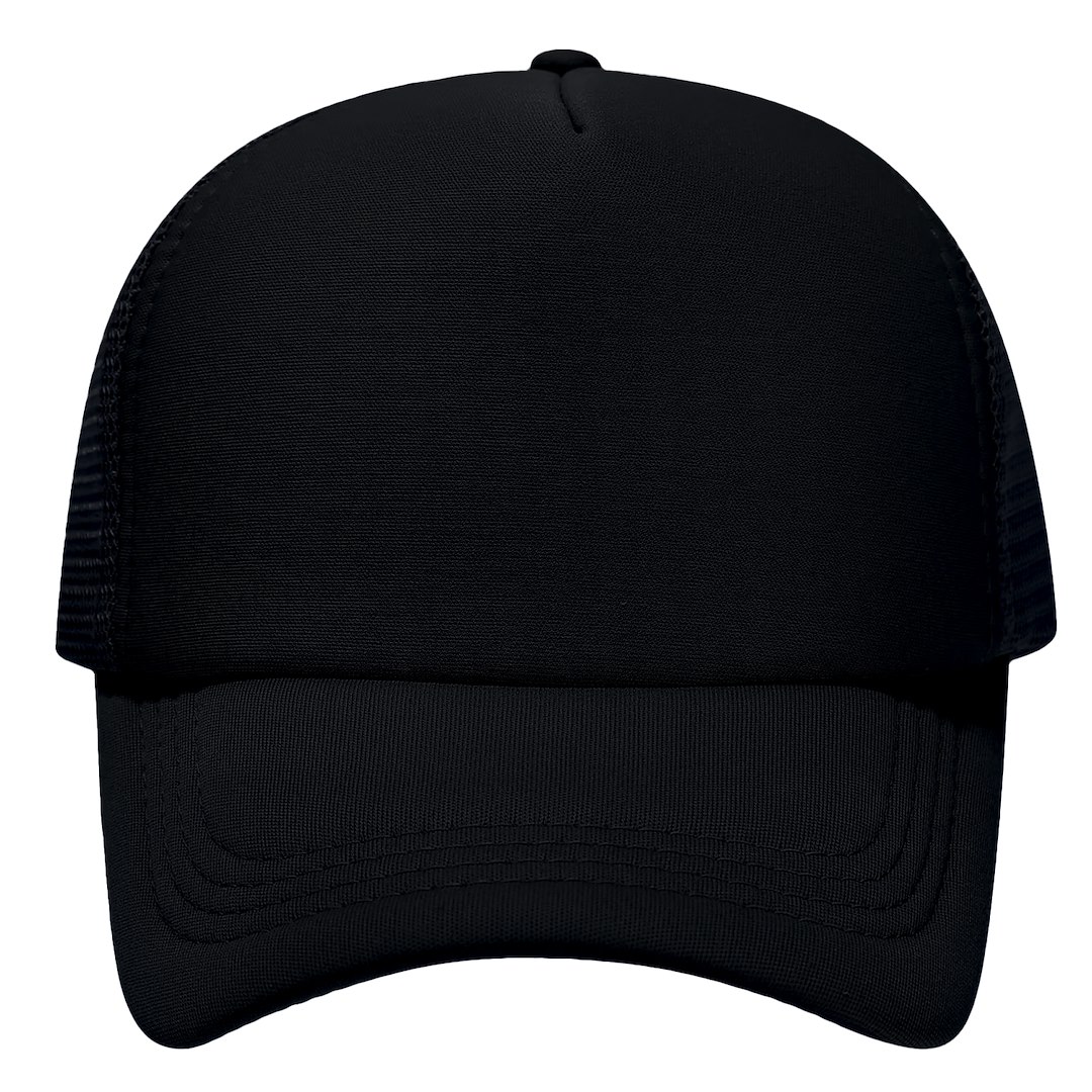 Cap with mesh back panels for sublimation