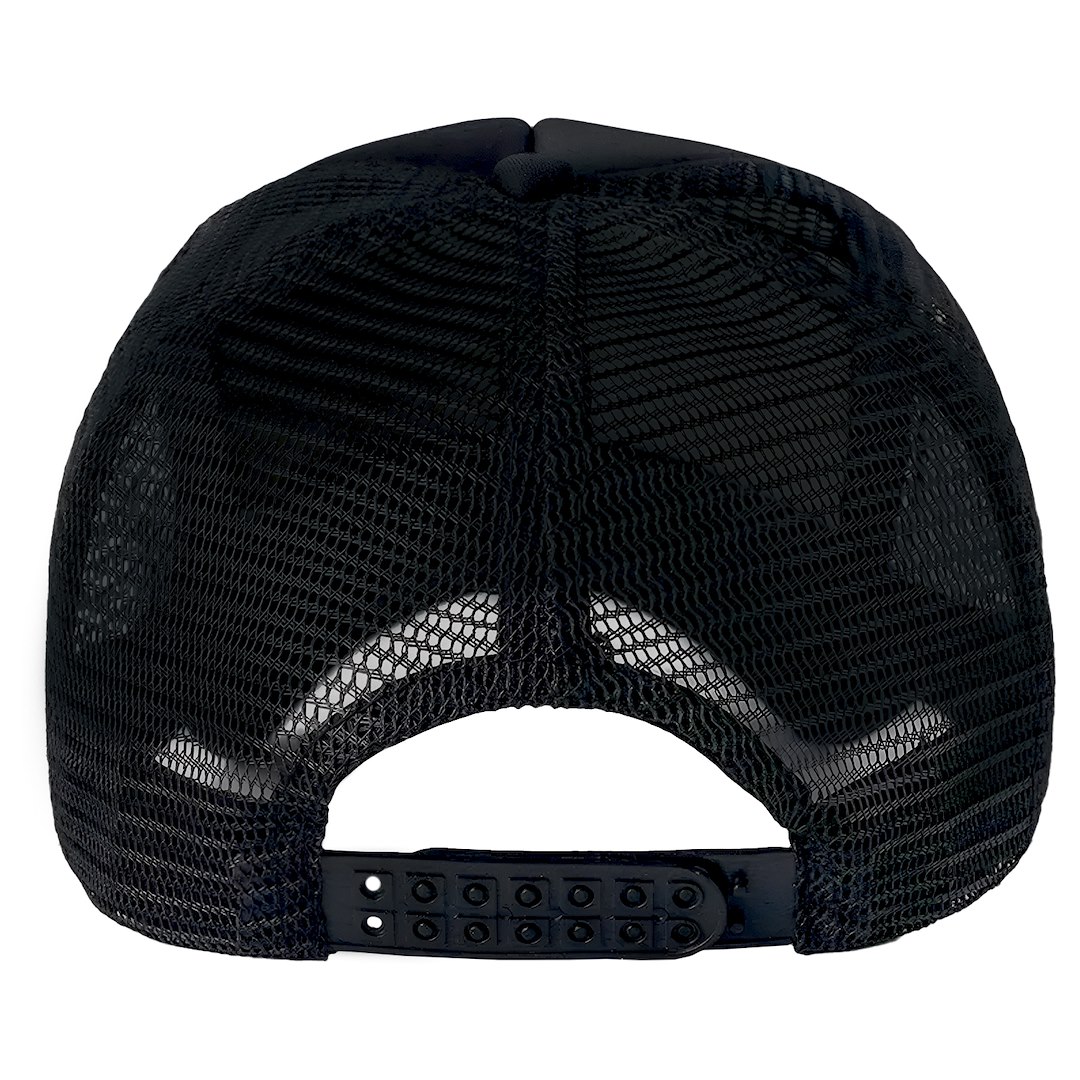 Cap with mesh back panels for sublimation