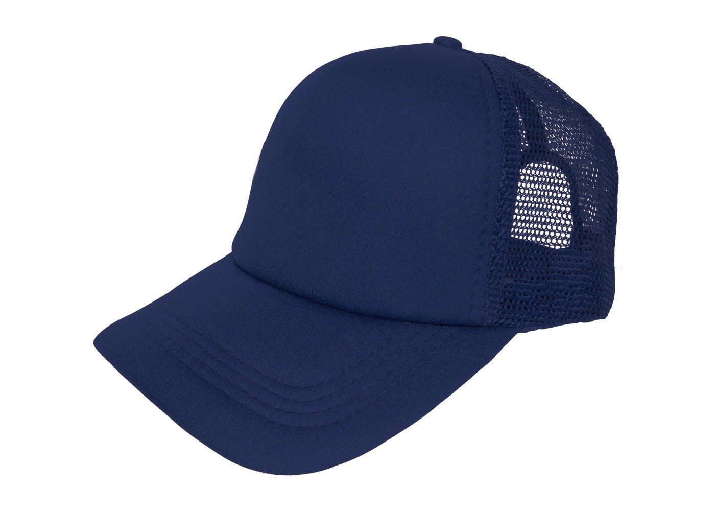 Cap with mesh back panels for sublimation