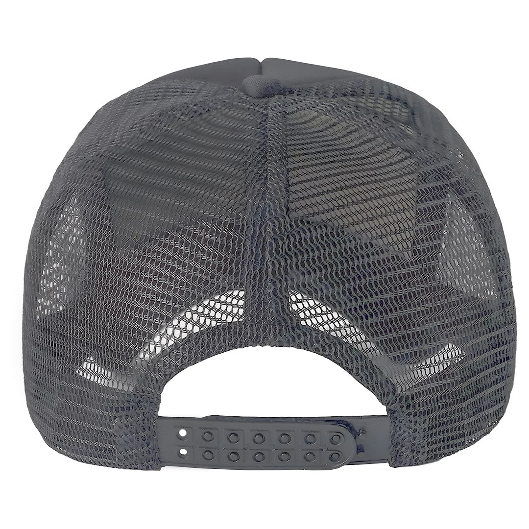 Cap with mesh back panels for sublimation