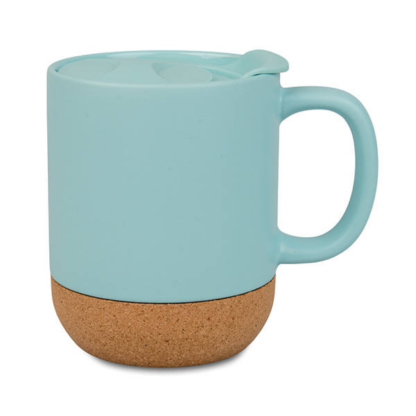 Coloured Sublimation Mug with Lid and Cork Base