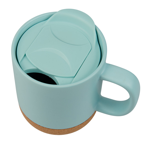 Coloured Sublimation Mug with Lid and Cork Base
