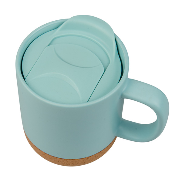 Coloured Sublimation Mug with Lid and Cork Base