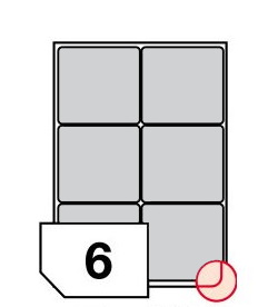 Self-adhesive labels rounded corners for all types of printers- 6 labels on a sheet