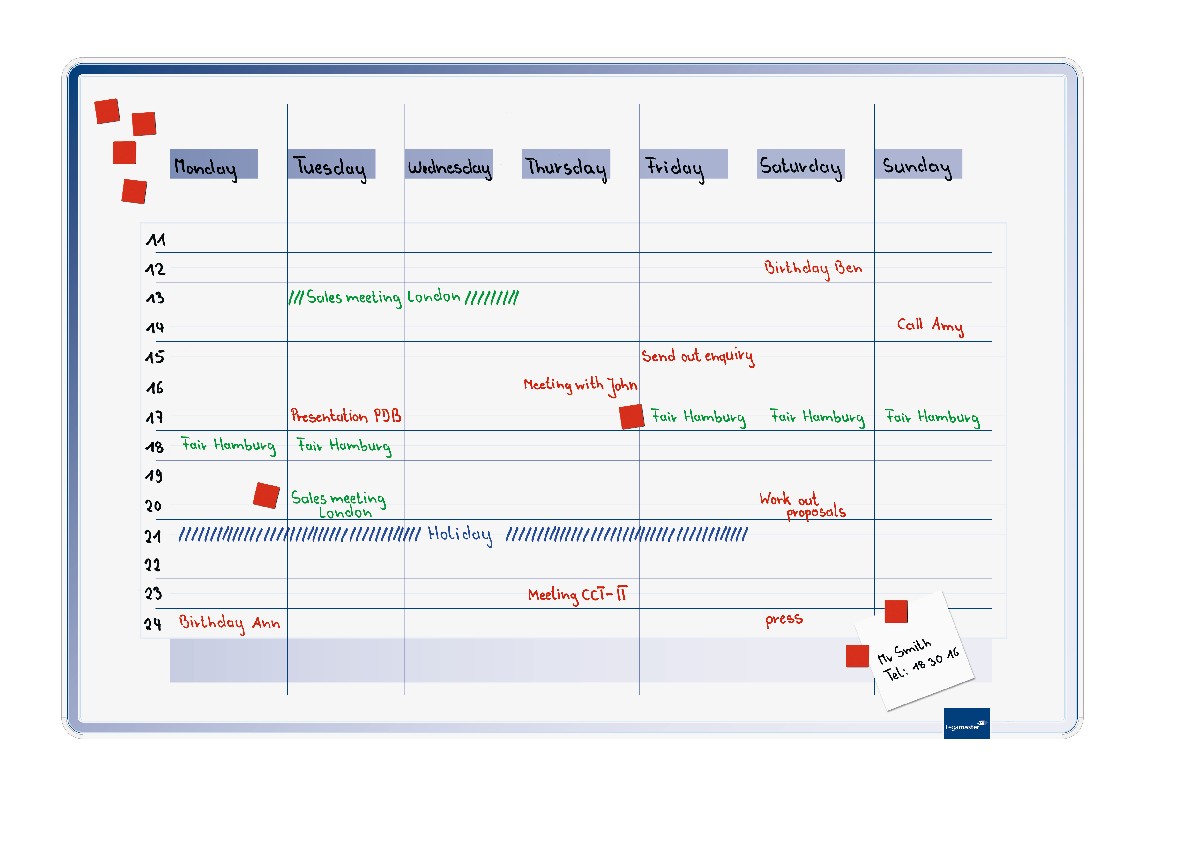 Accents Linear week planner cool 60 x 90 cm (Legamaster Brand) (BP-876)