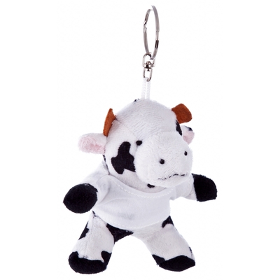 Key ring plushy cow with t-shirt for overprint