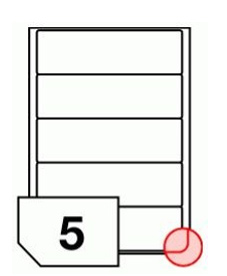 Self-adhesive glossy white labels rounded corners for laser printers and copiers - 5 labels on a sheet