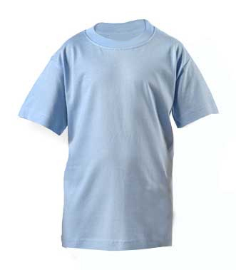 T-shirt sky blue for children - size XXS - age of 3-4 150g