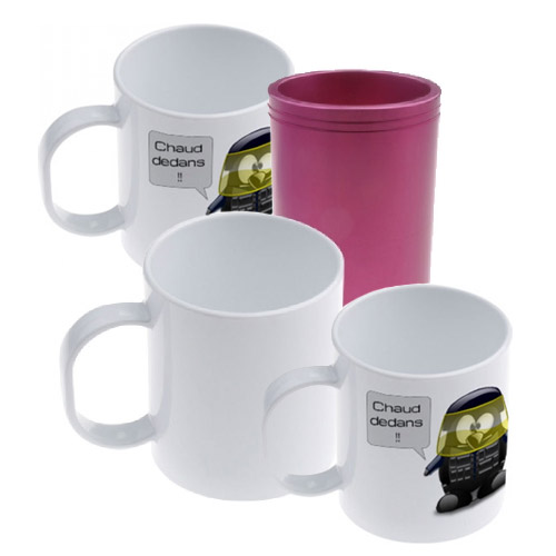 Polymer unbreakable mug for sublimation  - white