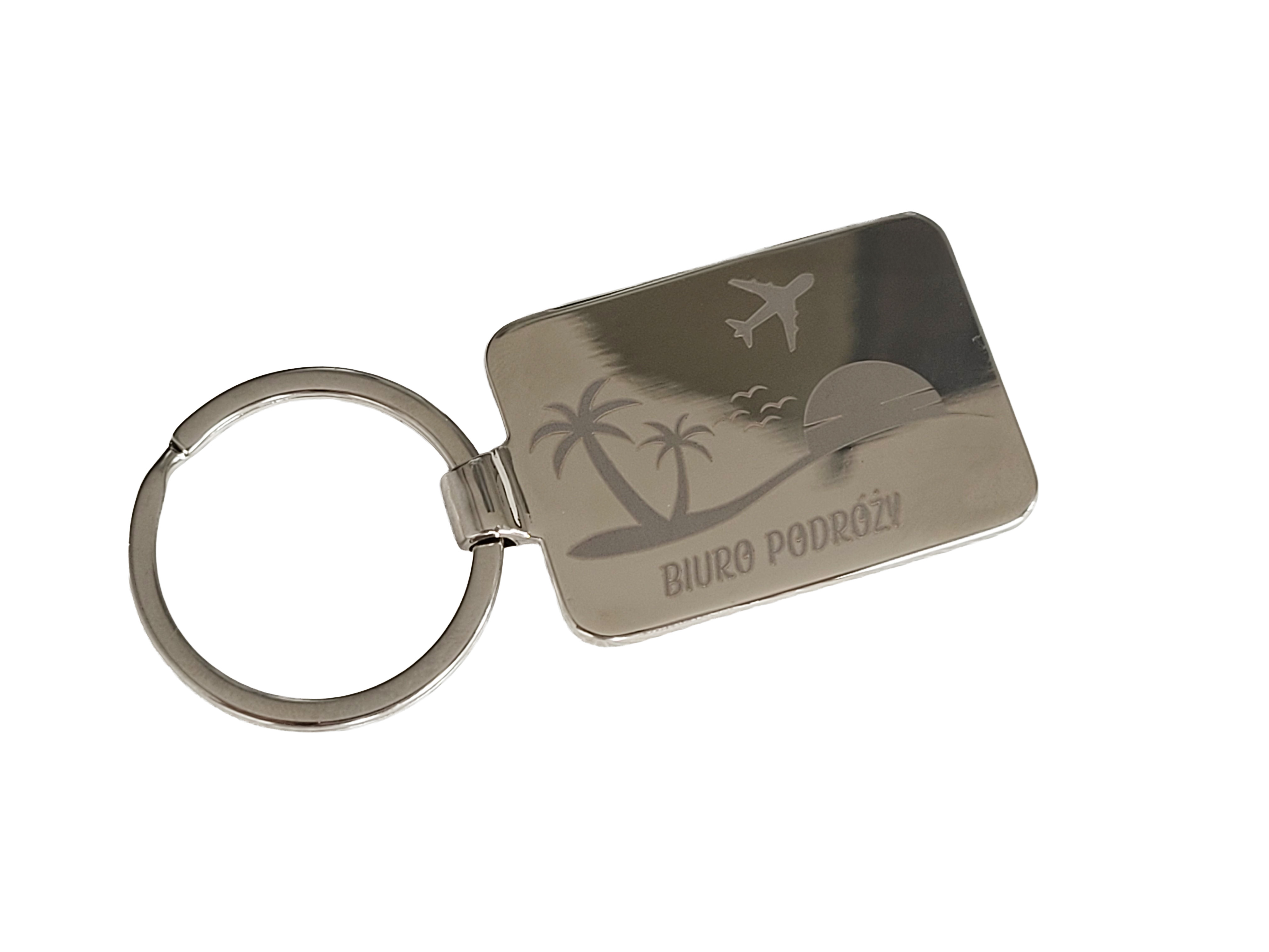 Metal, rectangle keyring for sublimation and engraving