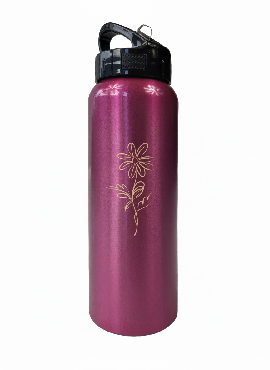 Metal bottle with mouthpiece for sublimation and engraving