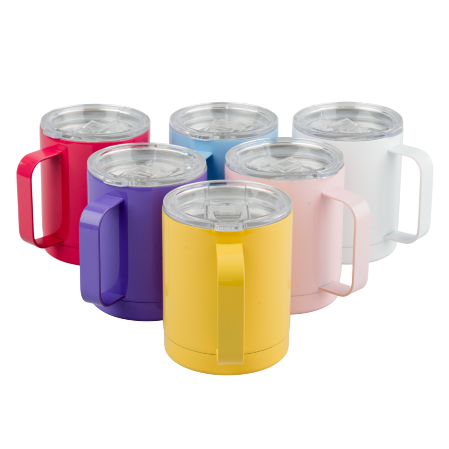 Metal thermal mug for sublimation - colorful with lid