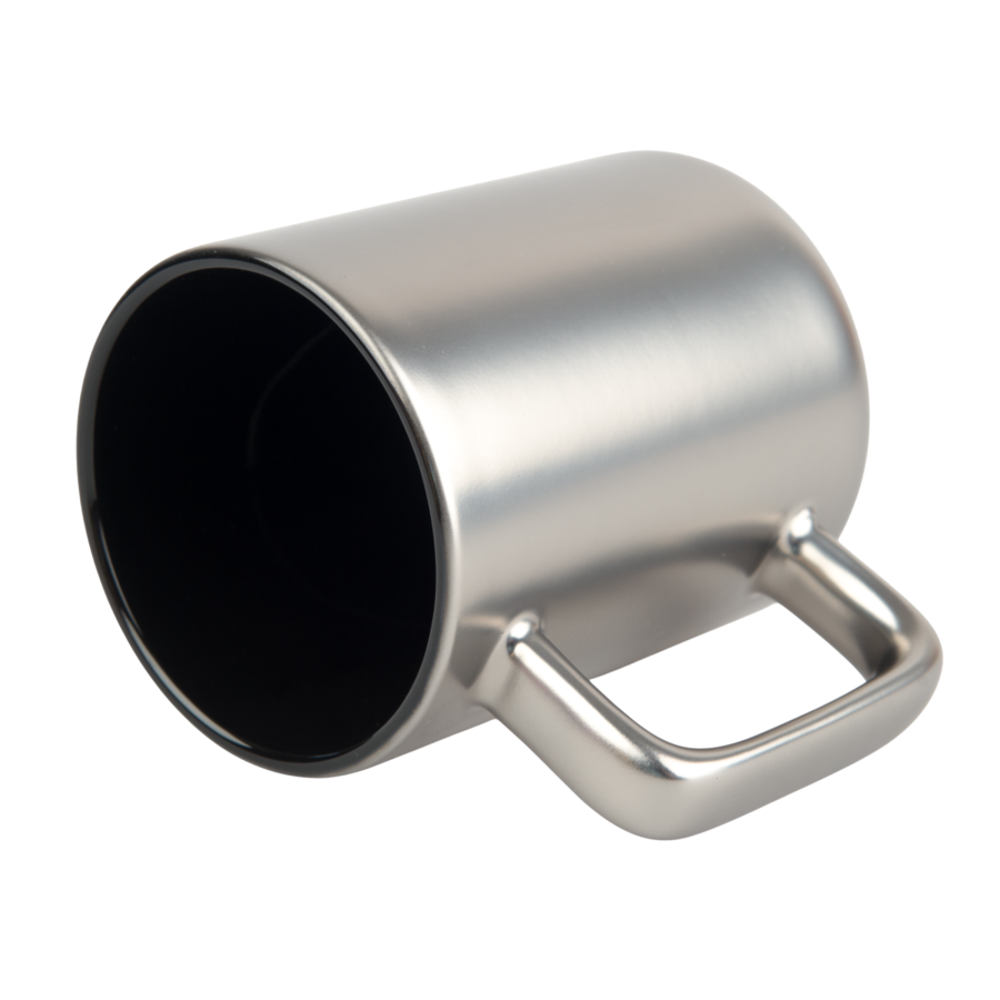 Matte sublimation and engraving mug - silver with black interior