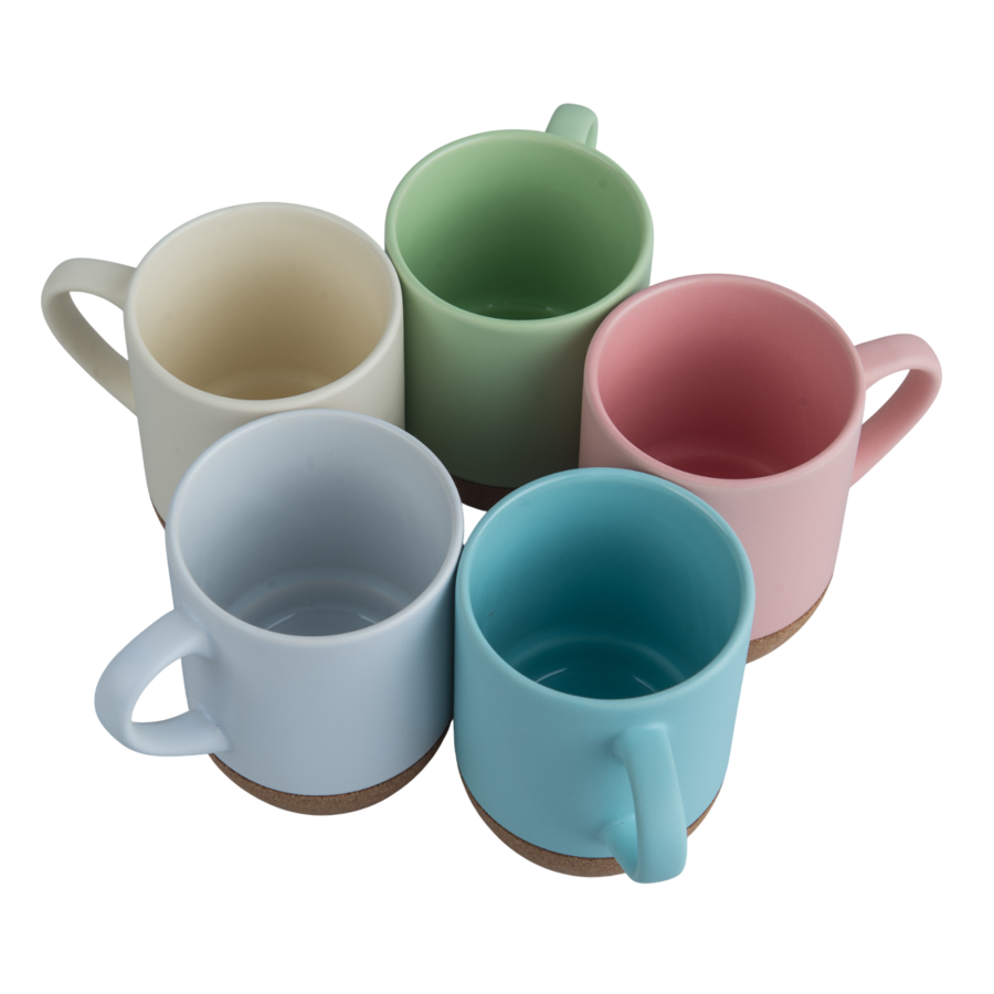 Coloured, Matte Coffee Sublimation Mug with Cork Base