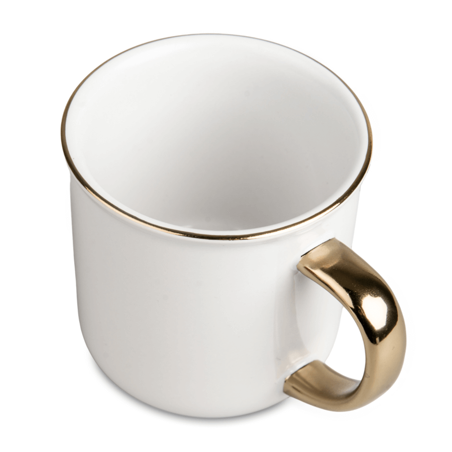 Vintage mug for sublimation - white with colour rim and handle