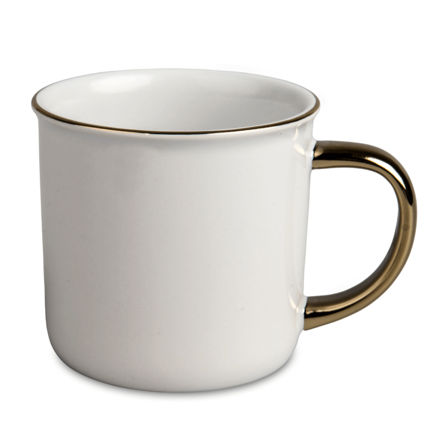 Vintage mug for sublimation - white with colour rim and handle