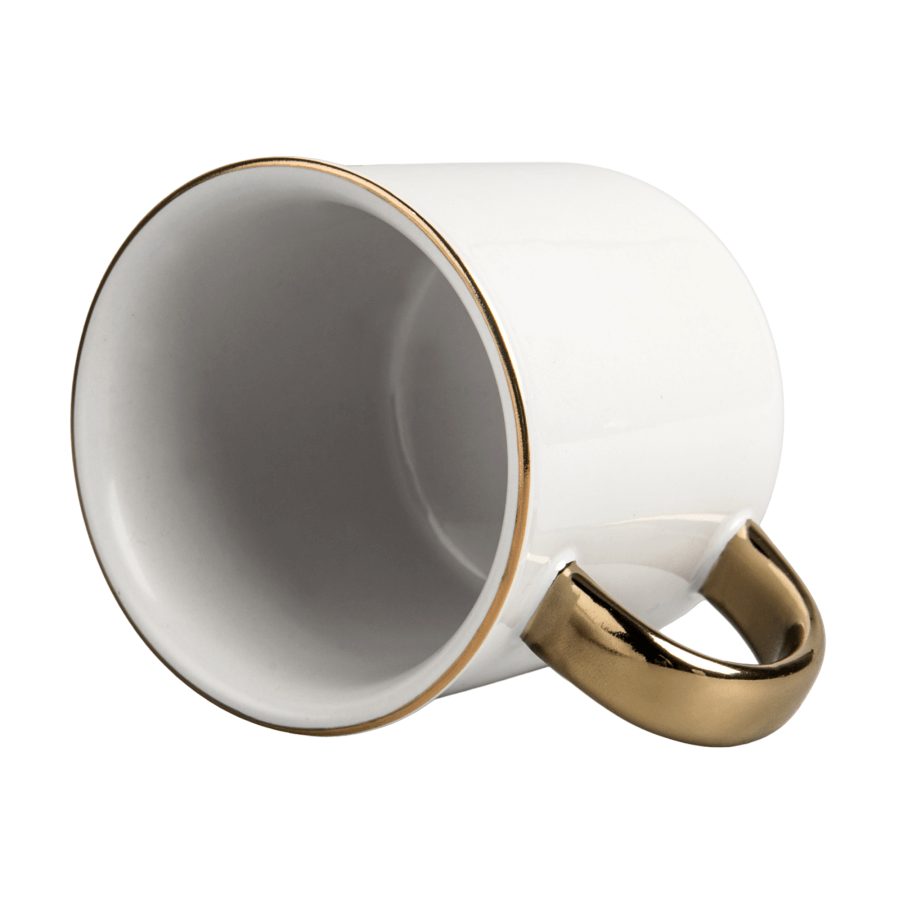 Vintage mug for sublimation - white with colour rim and handle