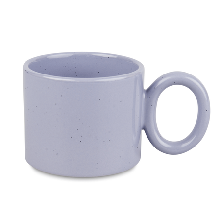 Wide sublimation mug with a dot effect and a round handle - purple