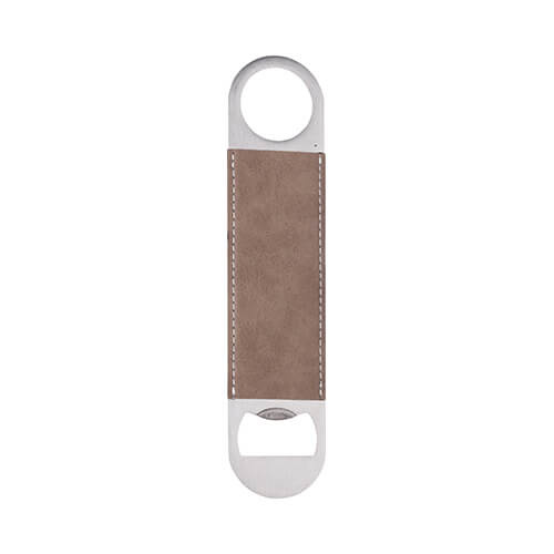 Metal bottle opener made of steel and eco-leather for sublimation