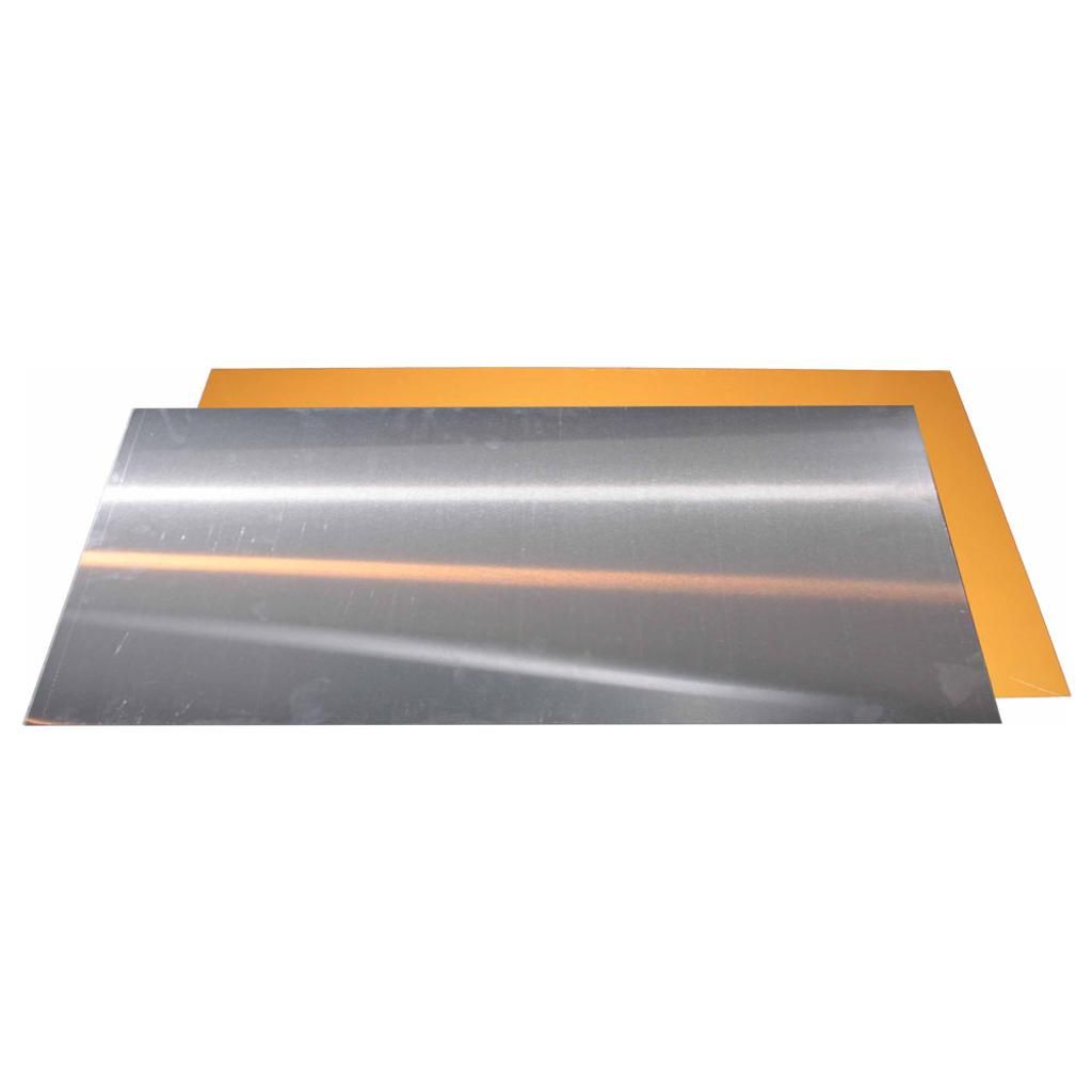 Satin gold aluminium plate for sublimation overprint, engraving and DTF