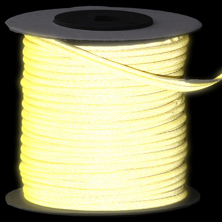 Flexible reflective sewn in edging