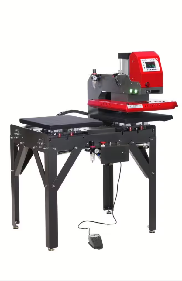 TPD7 Premium Secabo - double-plate pneumatic heat press for flat surfaces - table in the set