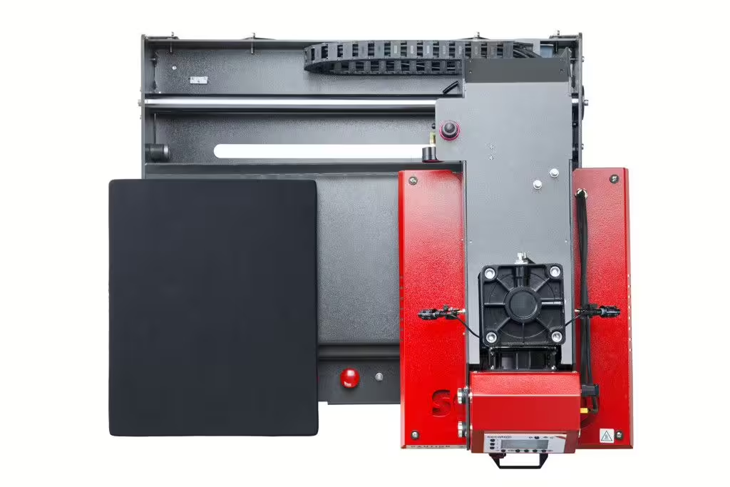 TPD7 Premium Secabo - double-plate pneumatic heat press for flat surfaces - table in the set