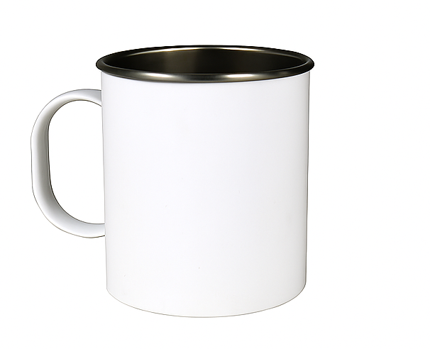 Matt, polymer mug for sublimation and engraving with a metal interior