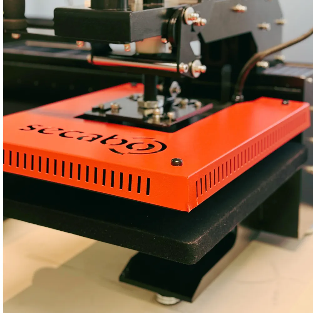 TPD7 SMART x Laser Secabo - double-plate pneumatic heat press for flat surfaces