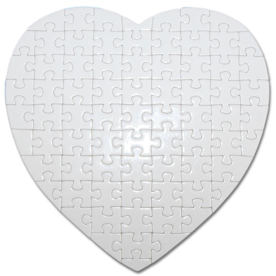 Puzzles heart for sublimation overprint 75 elements Dimension: 19