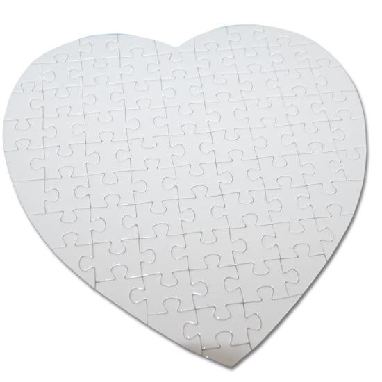 Puzzles heart for sublimation overprint 75 elements