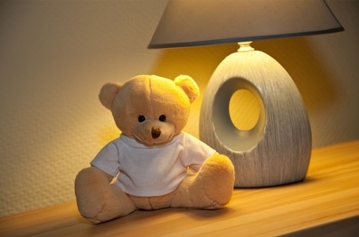 Beige teddy bear with a white T-shirt suitable for printing
