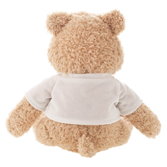 Beige teddy bear with a white T-shirt for sublimation