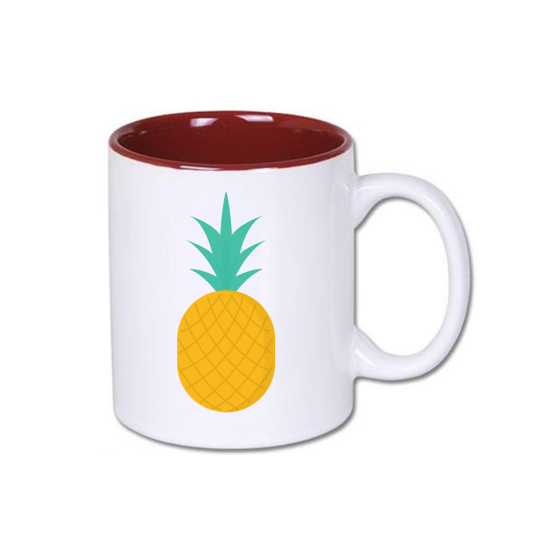 Inside color outside white sublimation mug