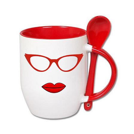 Mug for sublimation printout with spoon