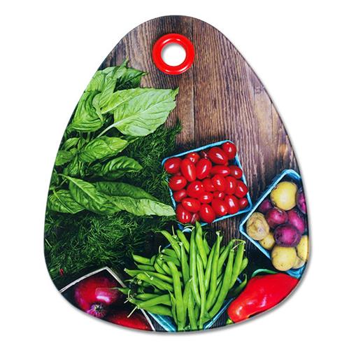 Drop shaped glass cutting board for decoupage