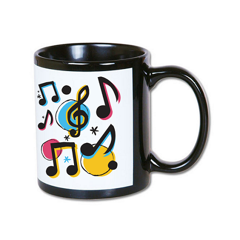Black mug with white field for sublimation