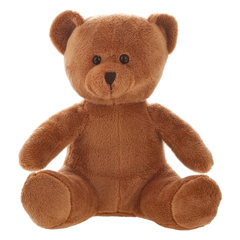 Light-brown teddy bear with a white T-shirt suitable for printing